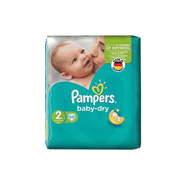 پوشک سایز ۲ پمپرز مدل Baby Dry بسته ۳۳ عددی