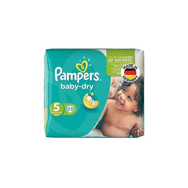 پوشک سایز ۵ پمپرز مدل baby dry بسته ۲۳ عددی