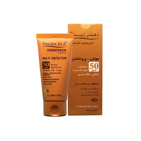 کرم ضد آفتاب مولتی پروتکشن دکتر ژیلا SPF50 فاقد چربی ۵۰ میلی لیتر