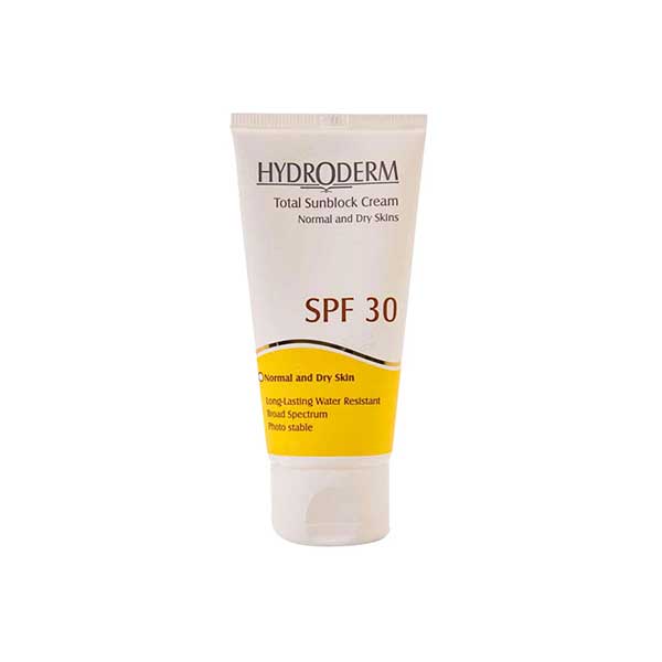 کرم ضد آفتاب SPF30 رنگی هیدرودرم مناسب پوست های معمولی و حساس ۵۰ گرم