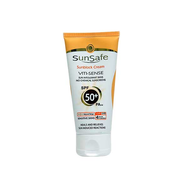 کرم ضد آفتاب رنگی سان سیف +SPF50 فاقد جاذب های شیمیایی مناسب پوست حساس ۵۰ میلی لیتر