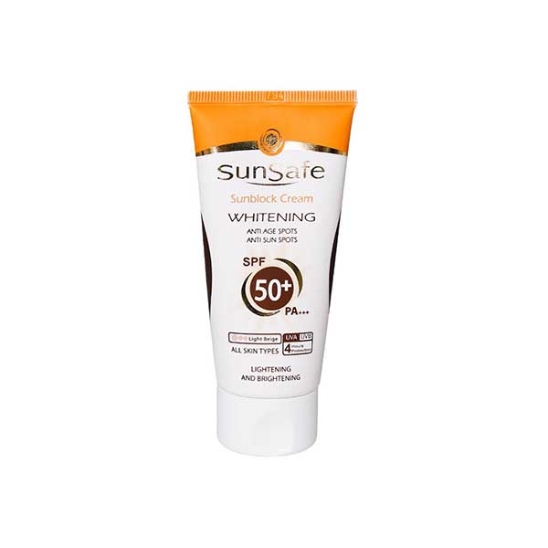 کرم ضد آفتاب SPF50 روشن کننده سان سیف مناسب انواع پوست ۵۰ گرم